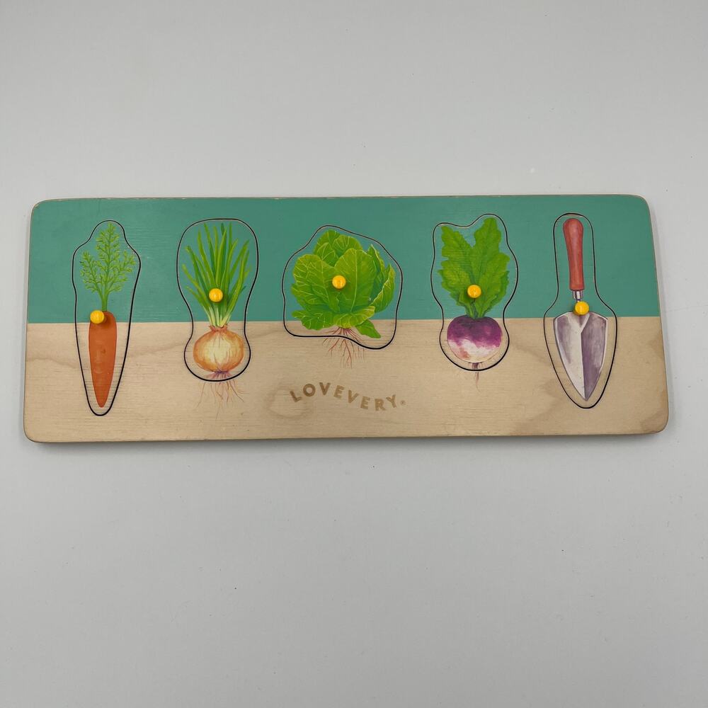 LOVEVERY Community Garden Vegetable Wooden Puzzle